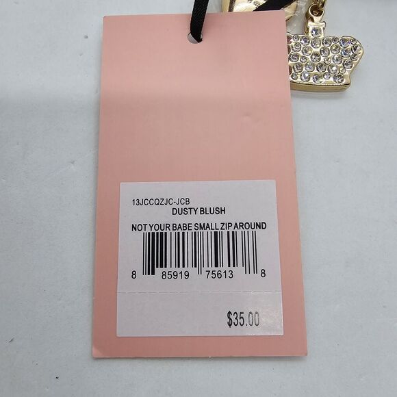 NWT Juicy Couture Dusty Blush Not Your Babe Small Wallet Zipper Charms B… - Picture 4 of 11